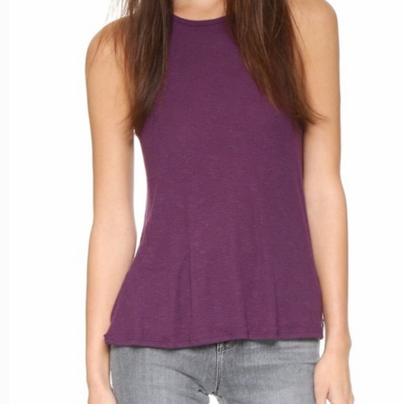 FREE PEOPLE Ribbed Purple Tank Top Size Medium - Picture 4 of 8